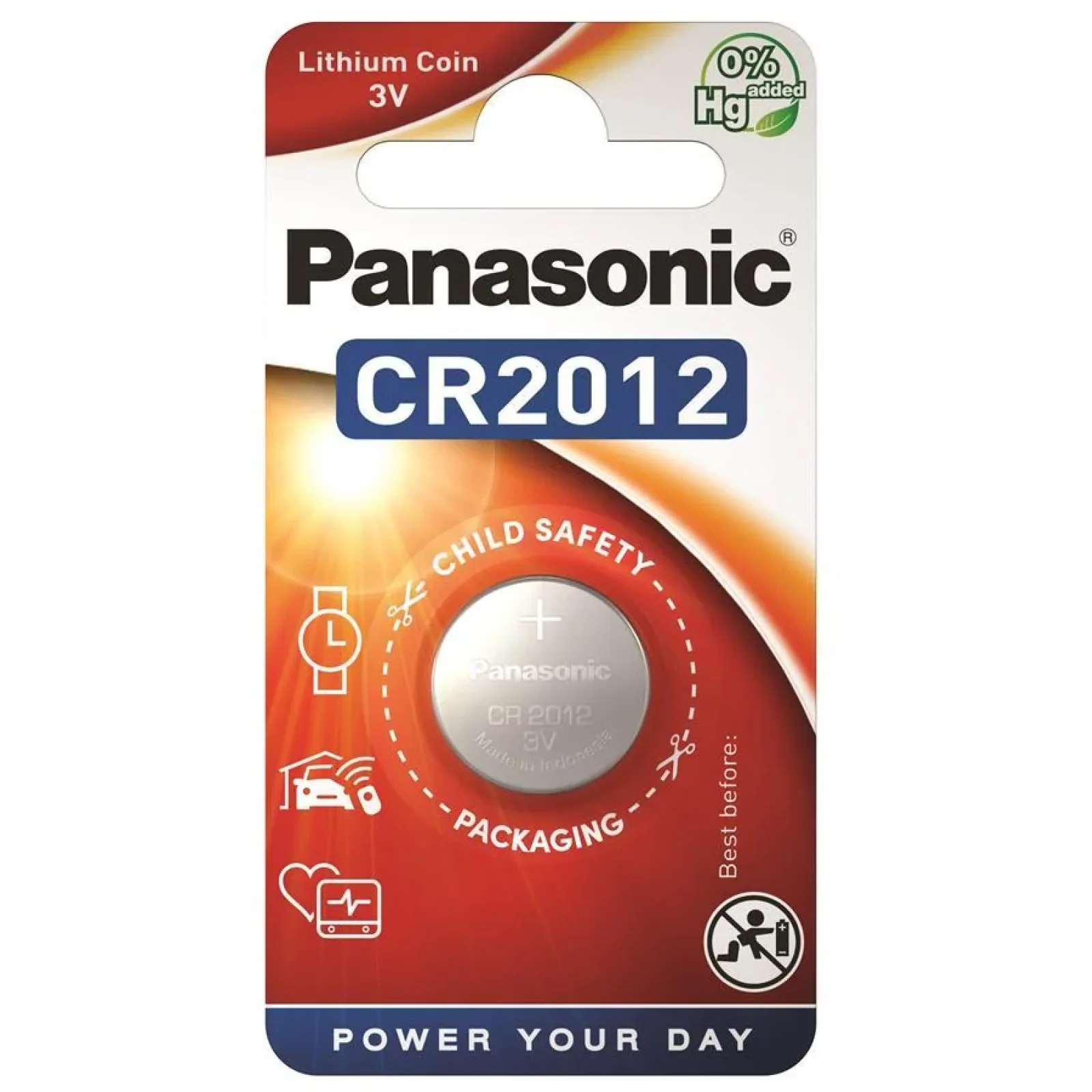 Батарейка Panasonic літієва CR2012 блістер, 1 шт., CR-2012EL/1B UA